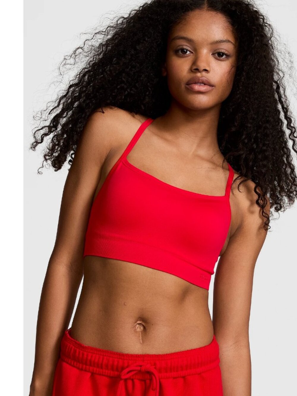 VS PINK SEAMLESS AIR LIGHT-SUPPORT SPORTS BRA (M) Red Pepper NWT!